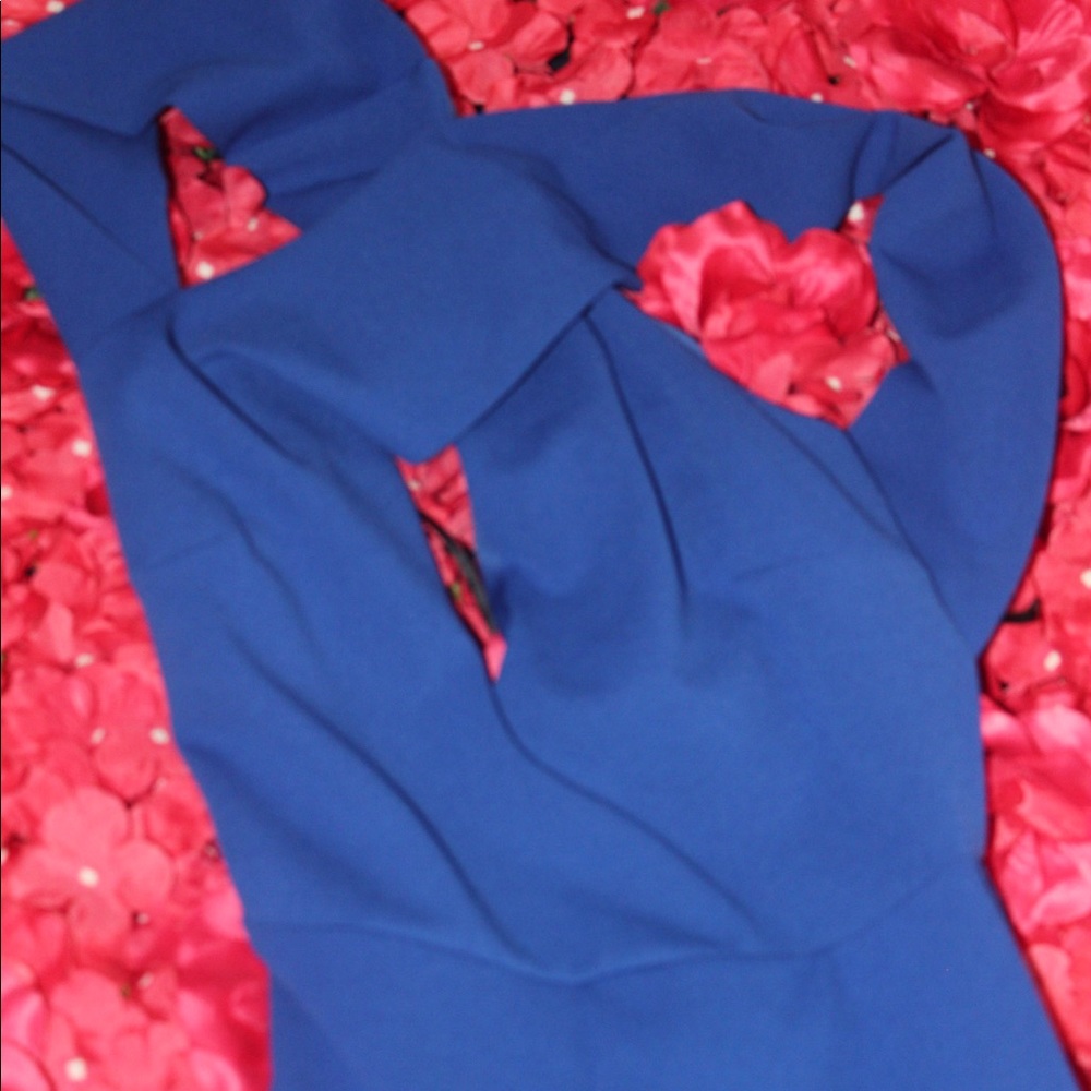 Neutral blue wide leg jumpsuit